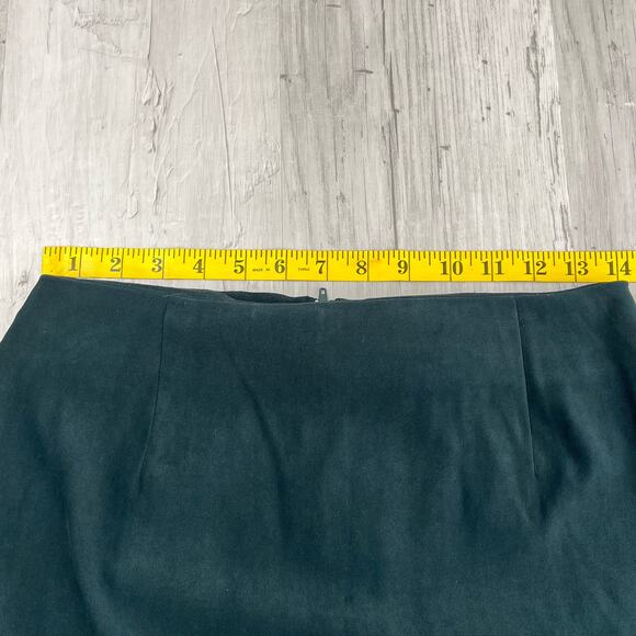 Vintage DBY Green Suede Back Zip Mini Skirt 90s Y2K 7/8 - Picture 6 of 10